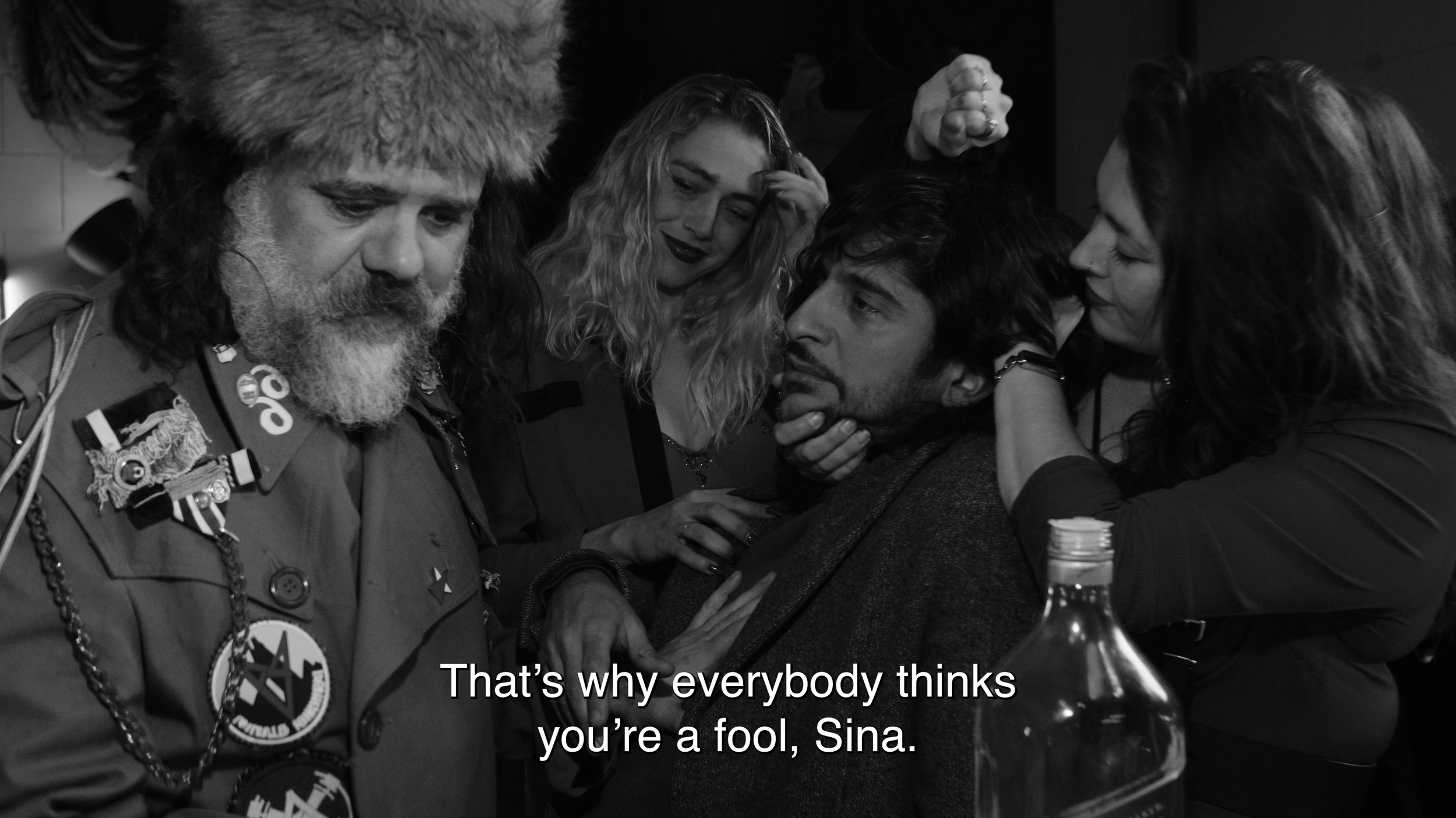 Sina Khani comedian and actor portrait with Tarik Sadouma and Ruth Spetter